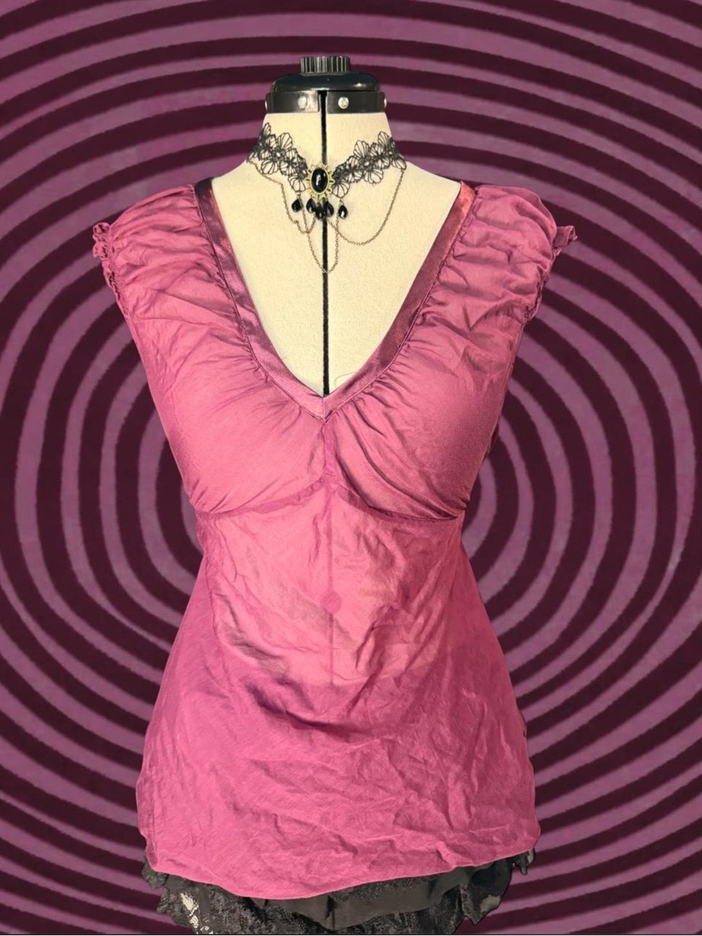 Silk blend V Neck Purple Babydoll